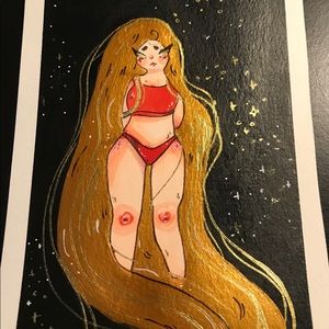 ✨✨repunzel baby gold/bronze metallic artwork ✨✨